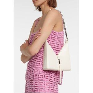 GIVENCHY Cut Out Mini Ivory White Box Calfskin Leather Shoulder Bag